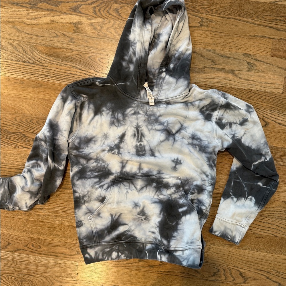 Tie-Dye Hoodie in Black and Gray